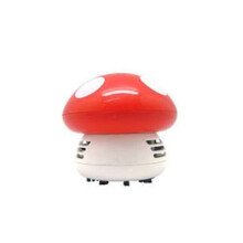 (Red) Mini Cartoon Mushroom Dust Removal Office Home Desktop Cleaning Vacuum Cleaner KAESI