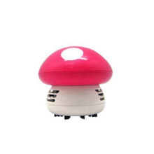 (Rose Red) Mini Cartoon Mushroom Dust Removal Office Home Desktop Cleaning Vacuum Cleaner KAESI