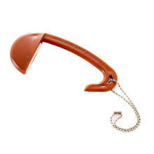 (Brown) Portable Removable Plastic Bag Hook Table Desk Purse Handbag Holder Mini Hanger