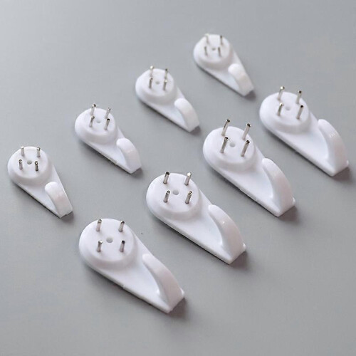 (S) 10Pcs Mini Powerful Tracelss Wall Mounted Hanging Nail Hooks Removable Hanger 2