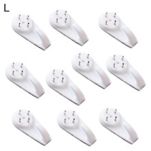 (L) 10Pcs Mini Powerful Tracelss Wall Mounted Hanging Nail Hooks Removable Hanger