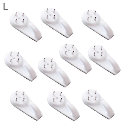 (L) 10Pcs Mini Powerful Tracelss Wall Mounted Hanging Nail Hooks Removable Hanger
