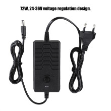 72W 24-36V Netzadapter, verstellbar, Schwarz, 9,8 cm