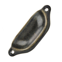Antikes grünes Bronze Muschelkern 4,5 cm halbkreisförmiger Chinese Style Möbelgriff