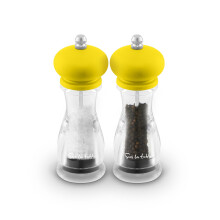 Sur La Table Set of 2 Manual Salt and Pepper Mills with Twist to Grind Mechanism, Yellow SLT847053YLW