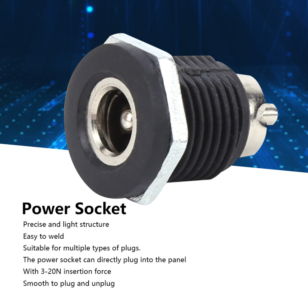20Pcs Dc-022D Female Power Jack Sockets 5A Plastic Black/ Silver 7901361784550
