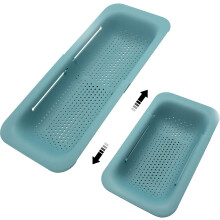 Zusammenklappbares Küchensieb, platzsparendes Design, ausziehbares Sieb, großes Fassungsvermögen, effiziente Wasserableitung, hitzebeständig,
