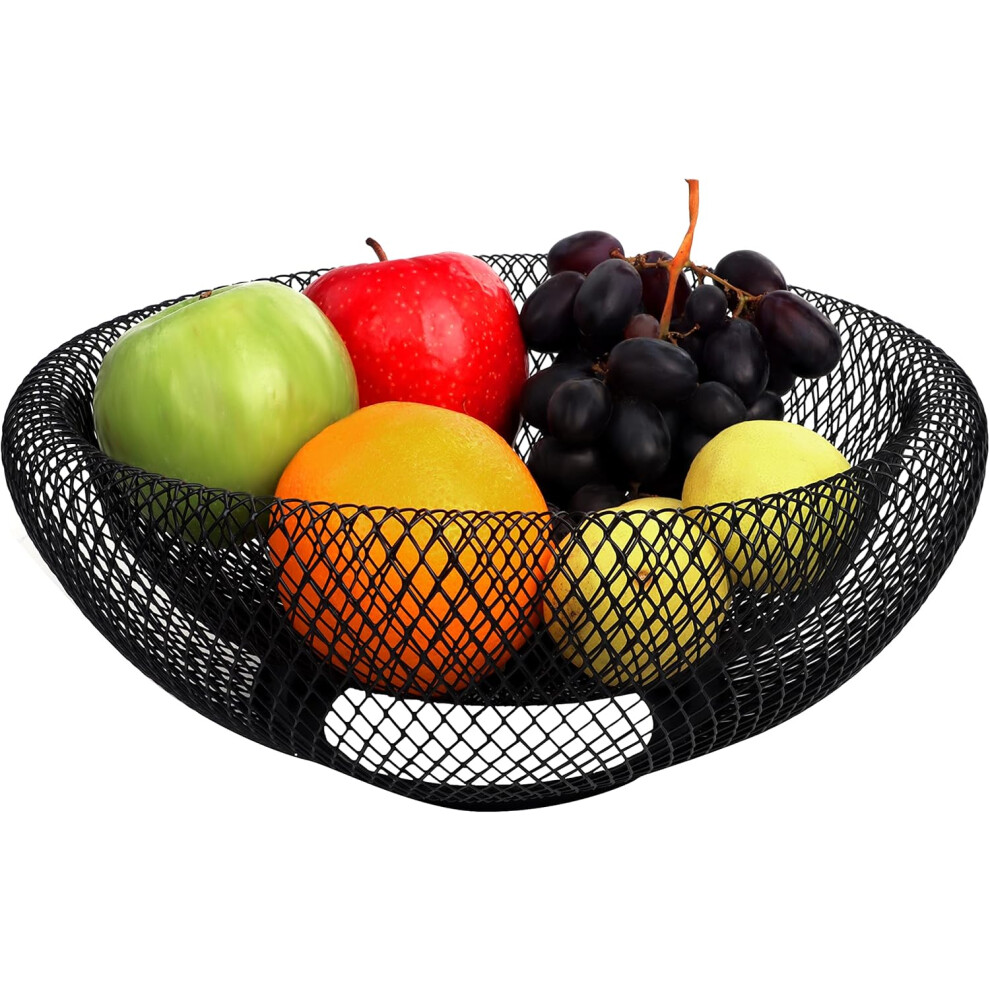 Sleek Modern Touch: Decorative Fruit Basket, Metal Fruit Bowl with Double Mesh Wall Construction for Kitchen Counter, Stylish Wire Basket for Fruit an-image-OPC-PMZJPZJ-NEW