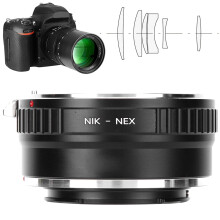 NEX-NIK Aluminium-Objektivadapterring für Nikon F auf Sony E-Mount Kamera