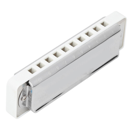 Blues Harmonica AM-20D 10-Hole E Key Brass/Phosphor Bronze, 1.0mm White 2