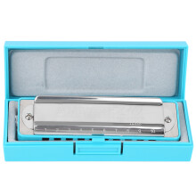 Blues-Harmonika 10-Loch G-Dur, Phosphor-Bronze-Riegel, Blau (AM-20D)