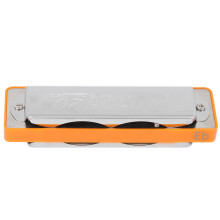 Blues Harmonica AM-20D 10-Hole Eb Key ABS Resin Orange Beginner & Professional