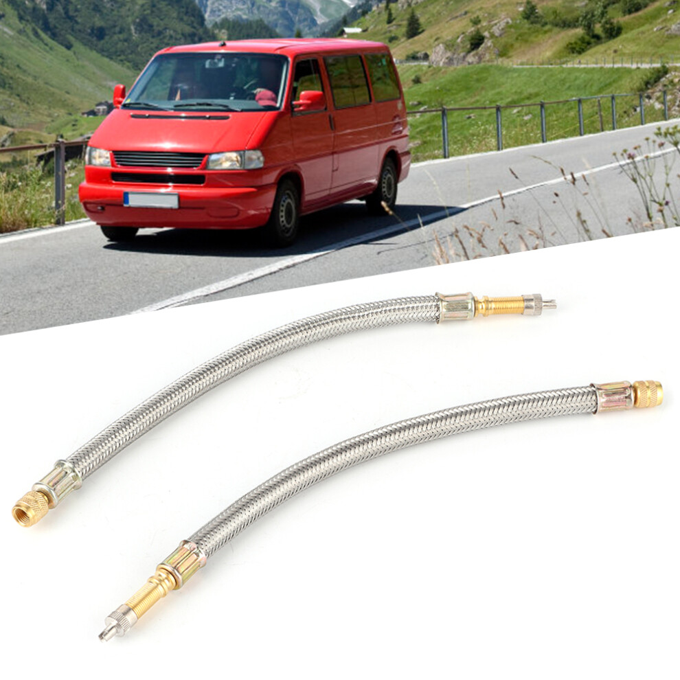Universal 250Mm Tire Valve Stem Extension Adaptor 2-Pack Steel Braided 7891361795390