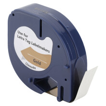 12 mm x 4 m Schwarzes auf Gold Label-Band Ersatz für Beschriftungsgerät