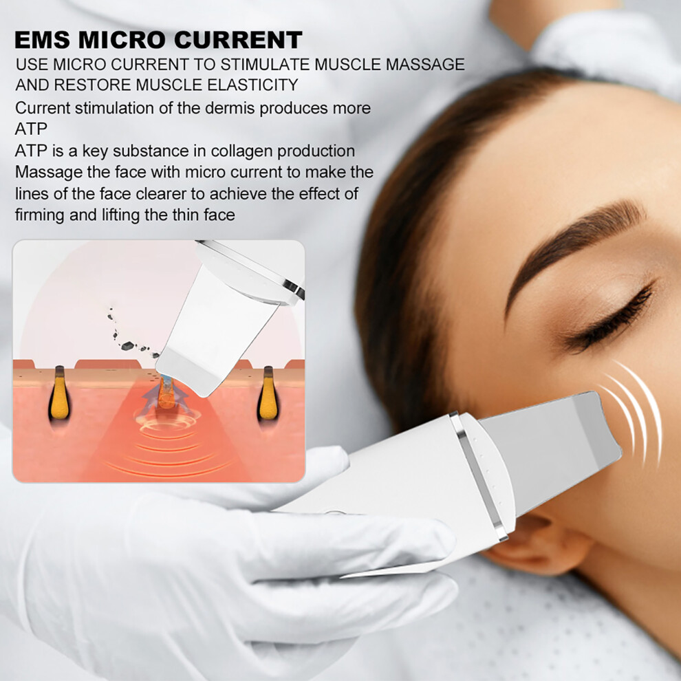Black Ultrasonic Pore Cleaner Skin Scrubber 500Mah Usb Rechargeable