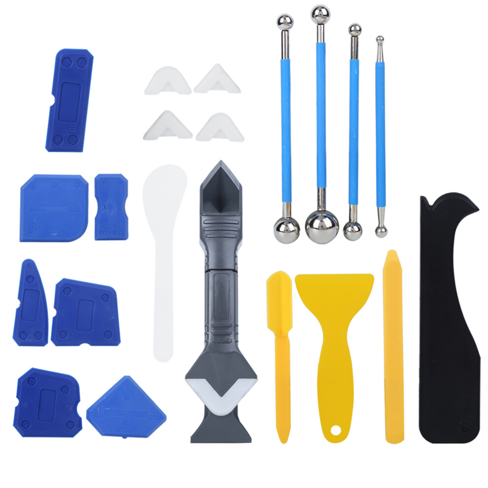 Plastic Sealant Spreader 22Pcs Set For Glass Glue Reshaping Grouting & Repair 7901361797895