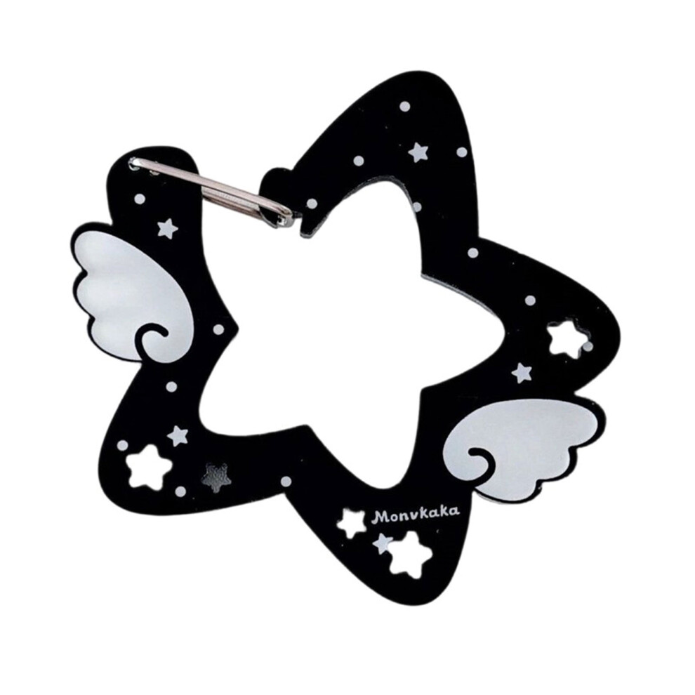 Wing/Star Shape Carabiner Hook Clips Lovely Phone Pendant- Black 7754000368198