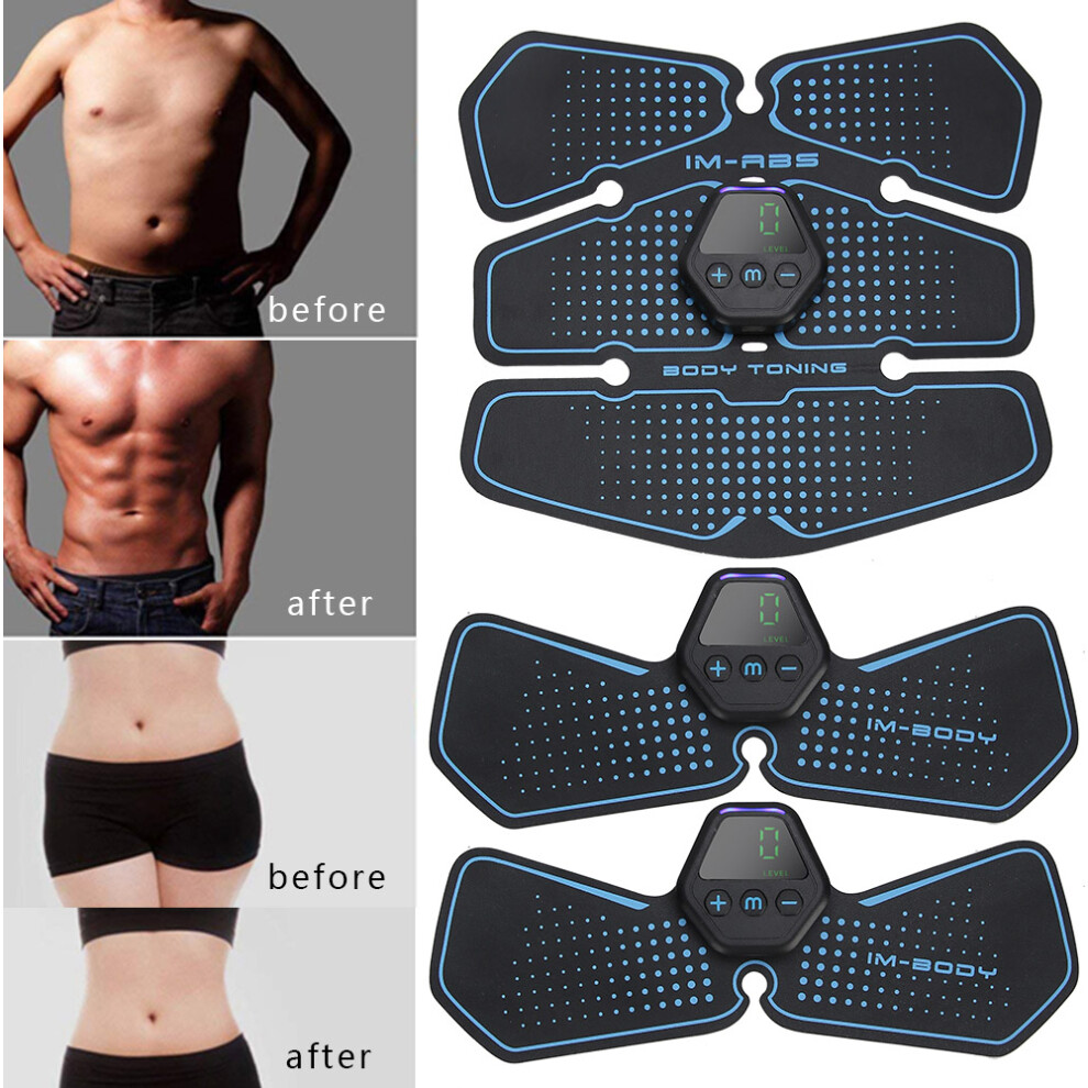LCD Display EMS Abdominal Muscle Stimulator Rechargeable Fitness Patch