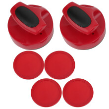 Hockey Table Accessories 94MM Pusher Set with 4 Red Pucks - Large Size