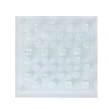 Matt polierte Glass-Schachplatte 25x25 cm mit 32 satinierten Glasteilen