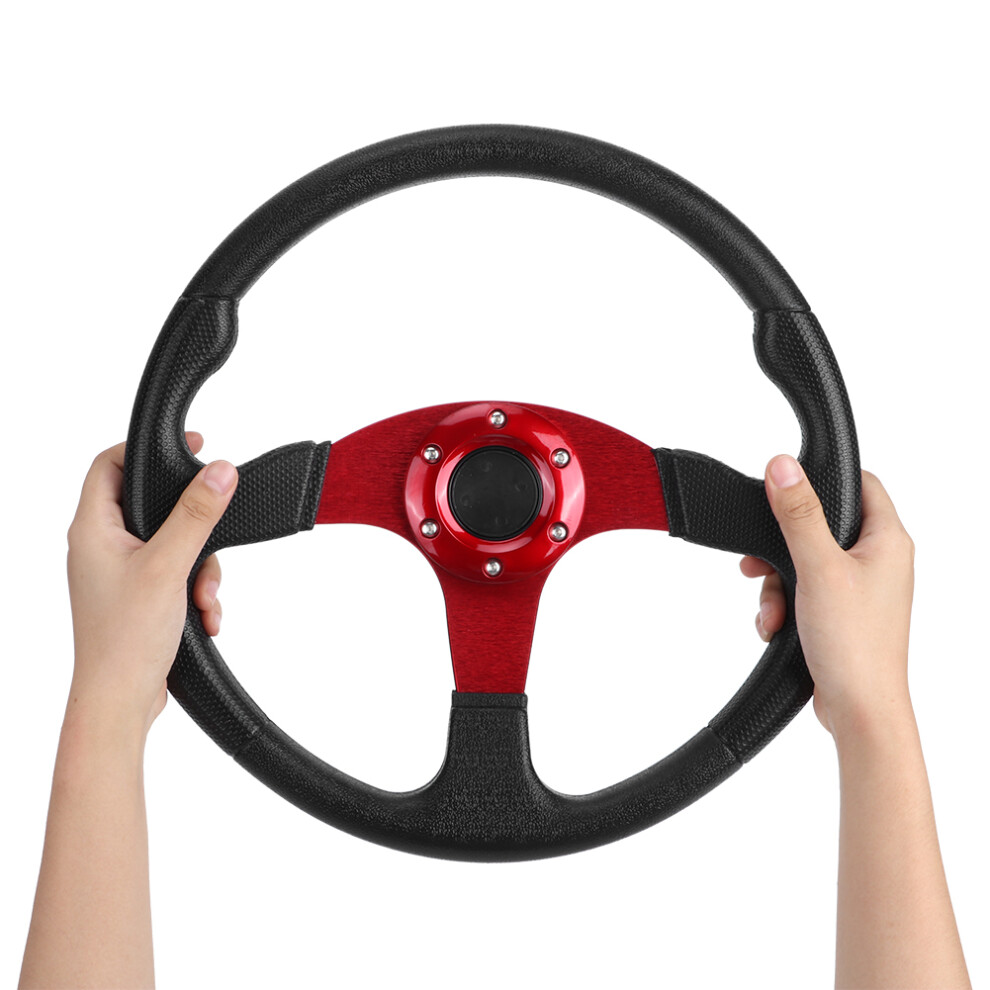 Universal 350Mm/14In Deep Dish Racing Steering Wheel With 6 Bolts Finish Red 6921361802512