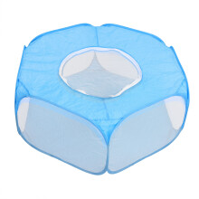 Foldable Sky Blue Small Animal Hamster Exercise Fence, 85x95x38cm