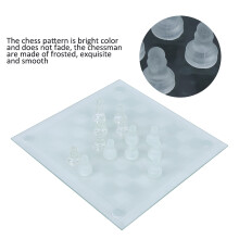 Dull Polish Frosted Glass Chess Set 25x25cm with 32 Pieces
