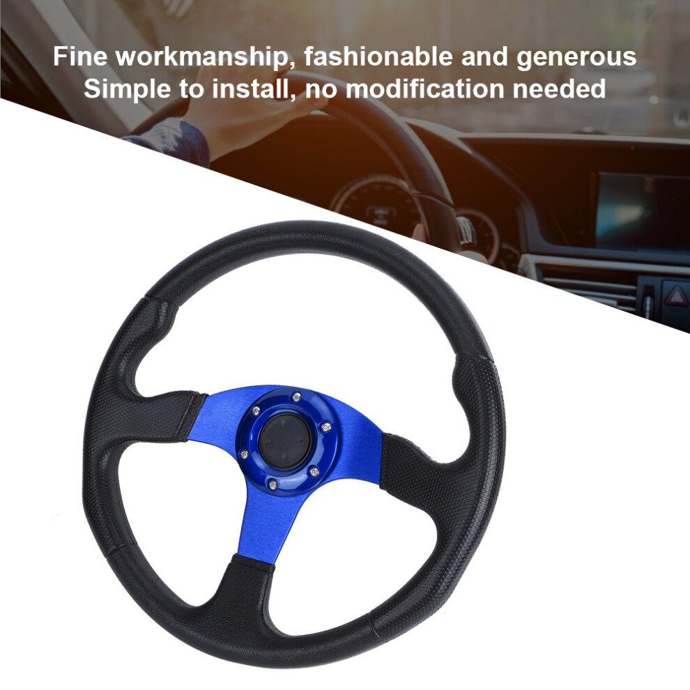 Racing Car Sport Steering Wheel 350Mm Deep Dish 6 Bolts Universal Blue 3541361803826