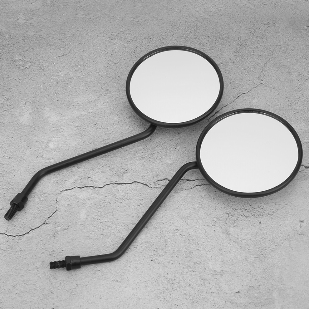 2Pcs 8Mm Round Rearview Side Mirrors For Motorcycle & Scooter Black 9381361804133