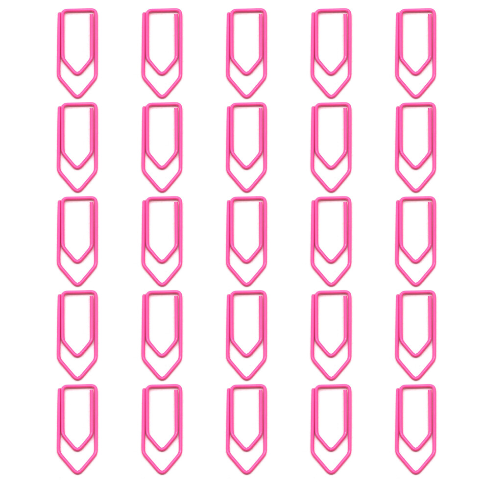 25Pcs Metal Paper Clips Assorted Colors Crayon Shape-Pink 7696000304267