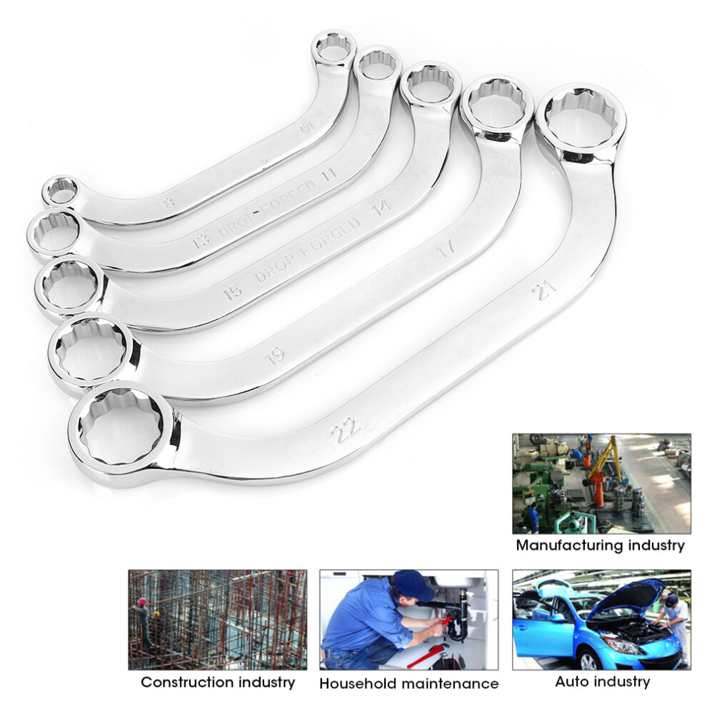 8-22Mm 5Pcs Double End Wrench Set 45# Steel Dodecagon C Spanner Combo 9441361806541