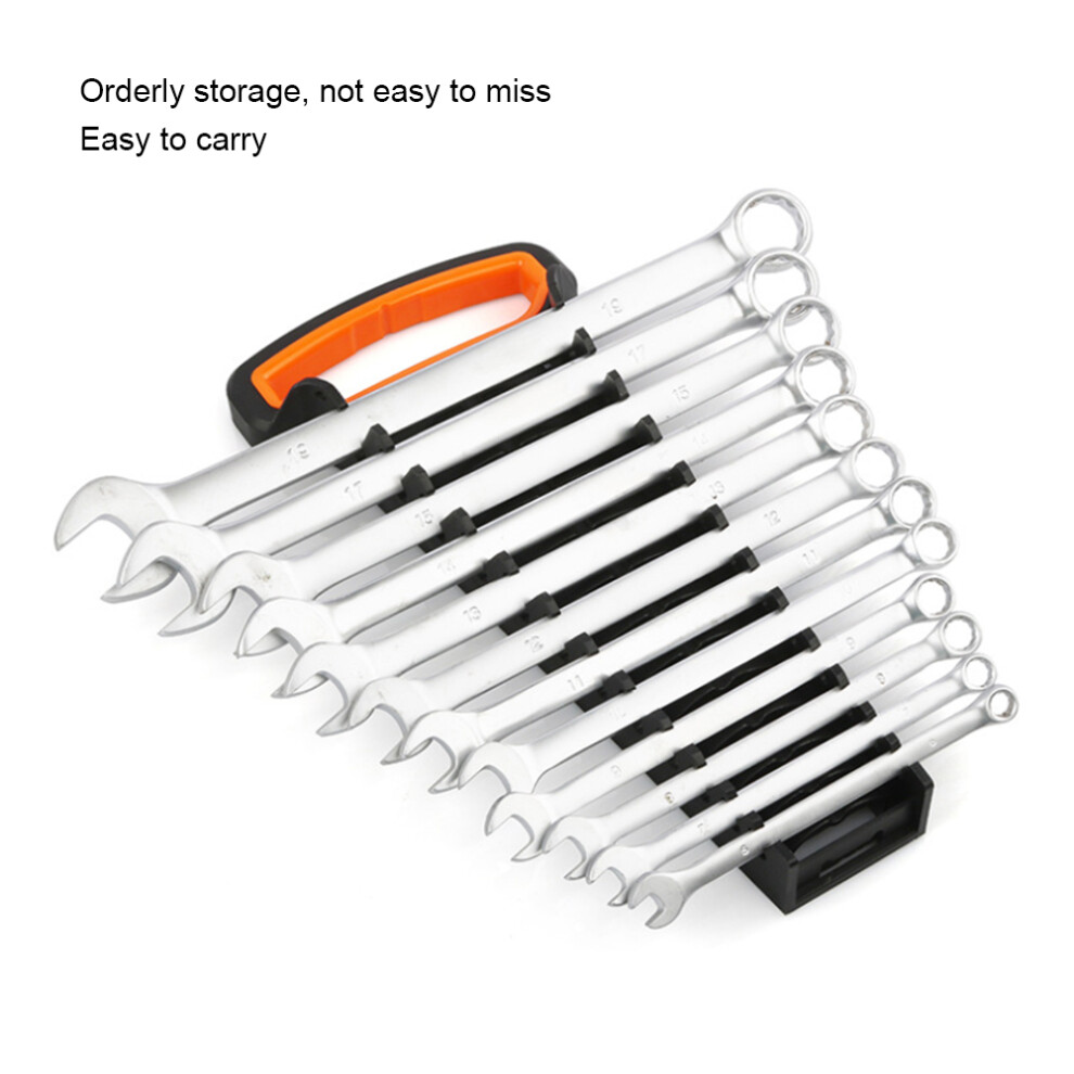 Self-Locking Wrench Sorter Tray - Holds 12 Spanners Black/Orange Design 4671361806431