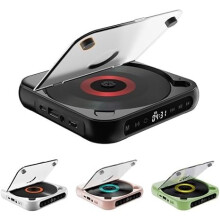 Portable Bluetooth-Compatible CD Player, Supports CD/CD-R/CD-RW/MP3, Rechargeable Battery, Compact & Lightweight for Travel, Home, Car(Black)