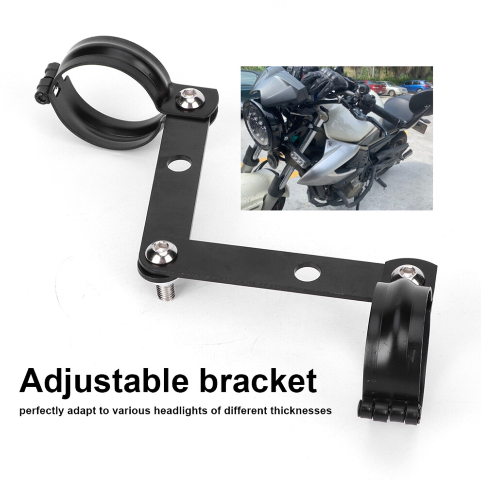 Motorcycle Headlight Bracket Clamp For Yamaha 51-60Mm Universal Fork Mount Black 7901361808744