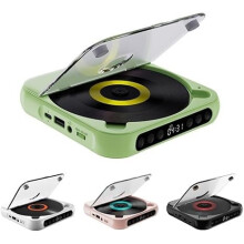Portable Bluetooth-Compatible CD Player, Supports CD/CD-R/CD-RW/MP3, Rechargeable Battery, Compact & Lightweight for Travel, Home, Car(Green)
