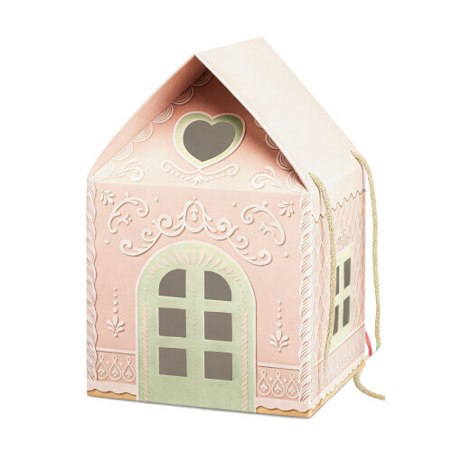 Feiertags-Papier-Cottage-Set, Geschenkbox,-Rosa 1Stk