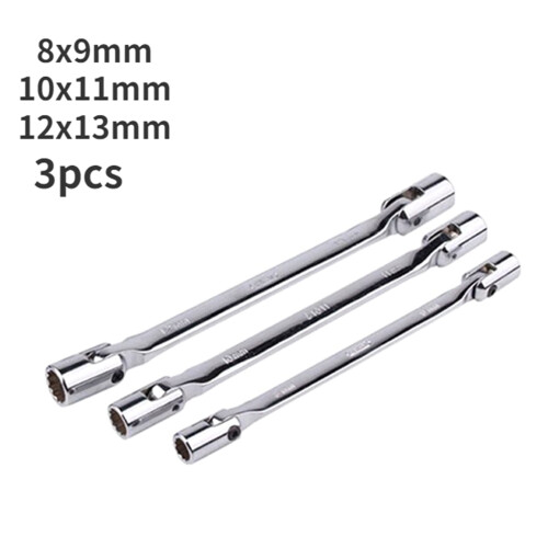 3x Double-Ended 12 Point Swivel Head Flexible Socket Wrench 2