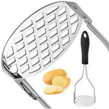 Kartoffelstampfer mit glatter Oberfläche, Mehrzweck-Kartoffelstampfer aus hochwertigem Edelstahl, ergonomisches Design für einfache Handhabung und