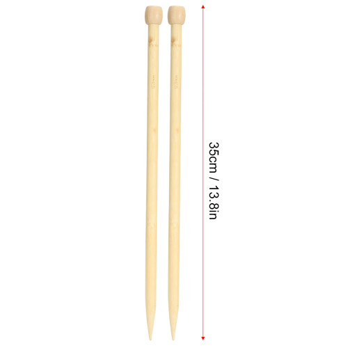 2 Stück Holzstricknadeln 35cm 12mm Große Spitze DIY Schal Pullover 1