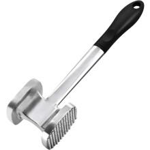Batticarne in lega di alluminio, martello da carne a doppia faccia con impugnature ergonomiche antiscivolo, utensile robusto e di grandi dimensioni