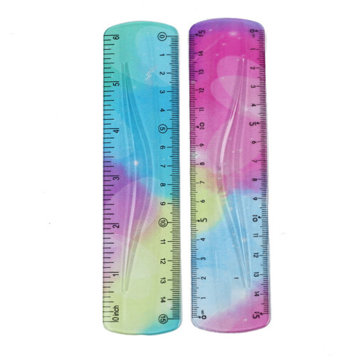 PVC Flexible Soft Ruler 15cm Bendable Shatterproof Fit for 1