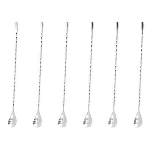 Spiral Pattern Bar Spoon, Premium Materials Teardrop Design Stainless Steel Mixing Tool, Multi-purpose