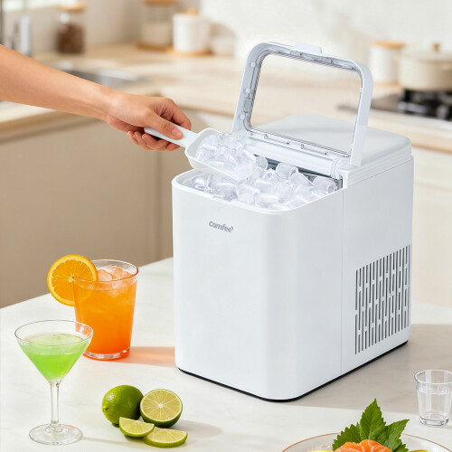 Living And Home Ice Maker Machine with Ice Scoop & Basket