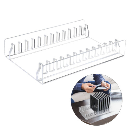 Contemporary Acrylic CDs Rack, Clear Storage Solution for 12 1