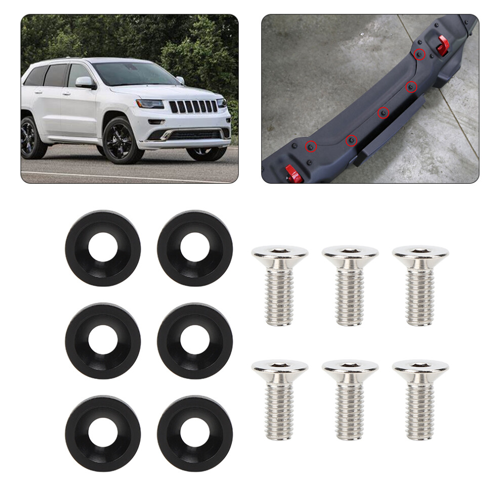 6Pcs Black Aluminum M8 Fender Bumper Washer Spacers For Car & Motorcycle 4611361811981