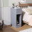 Living And Home Grey Bedside Table with a Drawer 1