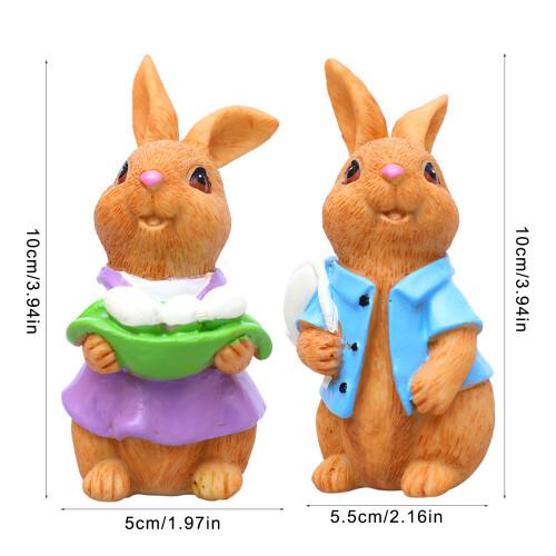 Friendly Carveds Easters Rabbit Figurine Sculpture for Holiday 2