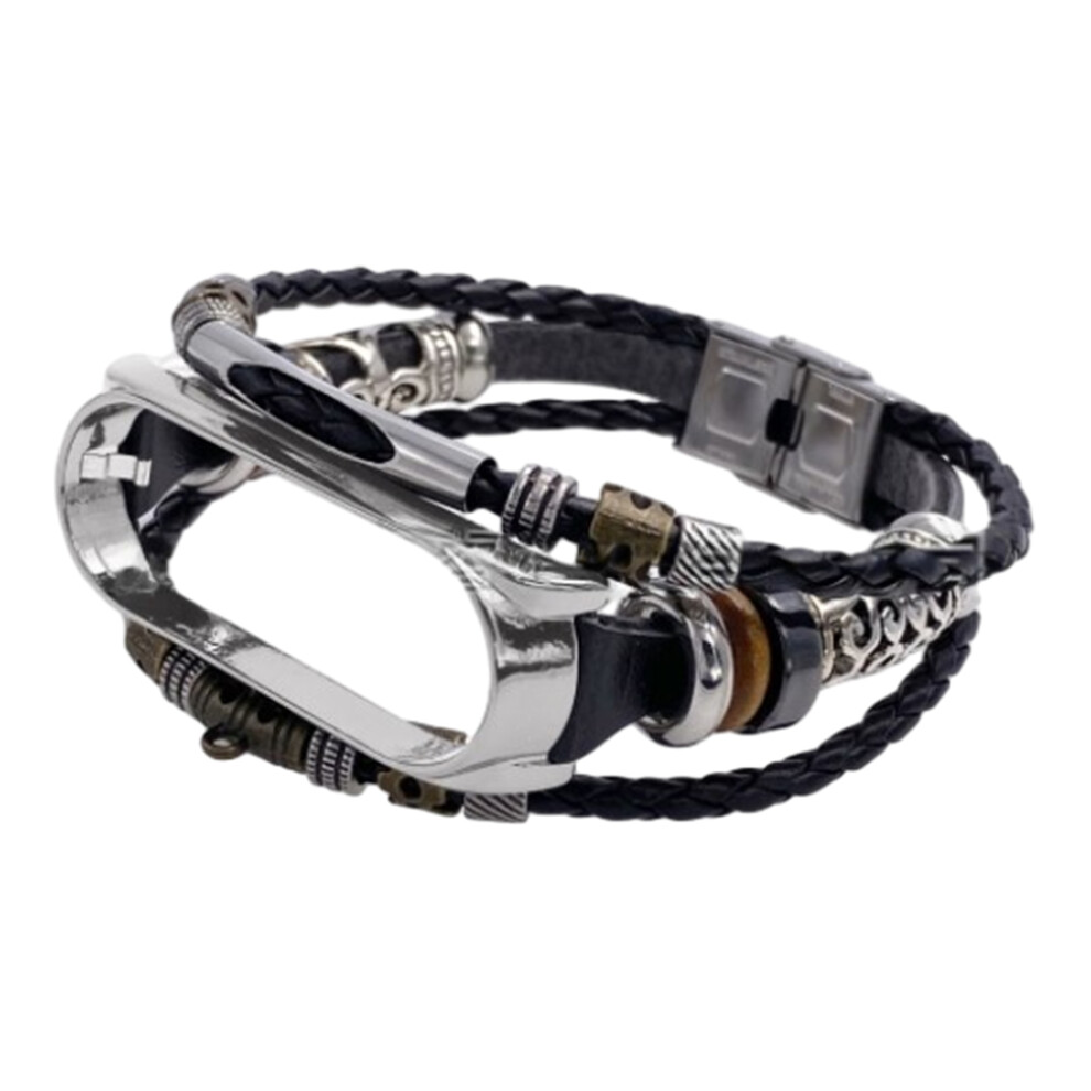 (Black silver) Vintage Ethnic Replacement Bracelet For Mi Band Exquisite-image-OPC-PMZK5FJ-NEW