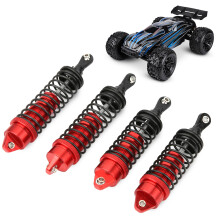 4 Stück Aluminiumlegierung Vorder- und Hinterstoßdämpfer für 1/10 RC Auto Rot