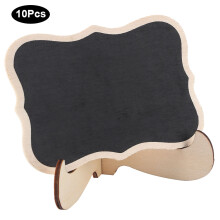 10Pcs Wooden Blackboard Signs for Craft Projects Weddings Bars & Desktop Use